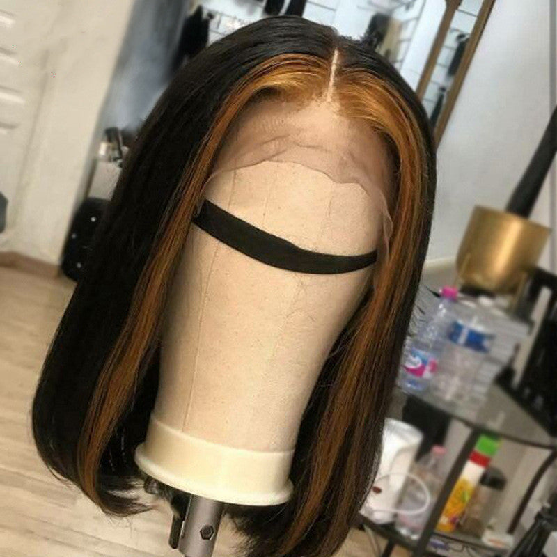 Real Hair Front Lace 13 X 5 X 1 Straight Highlight 1 B 27 Wig