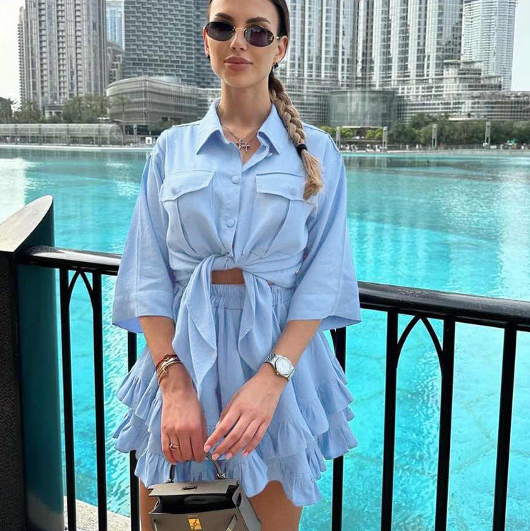 Ruffled Tiered Two-piece Set