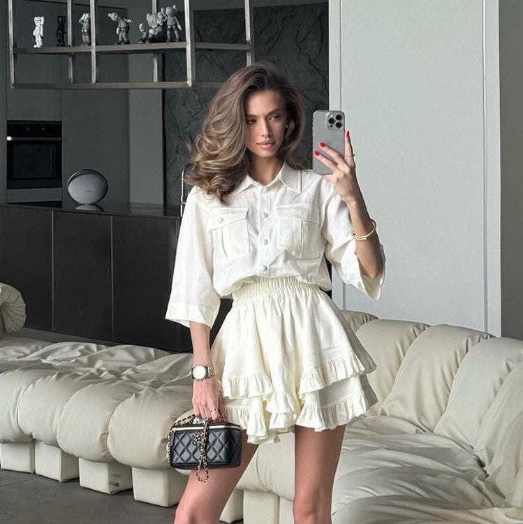 Ruffled Tiered Two-piece Set