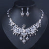 Ethnic Style Zircon Peacock Tassel Necklace & Earring Set